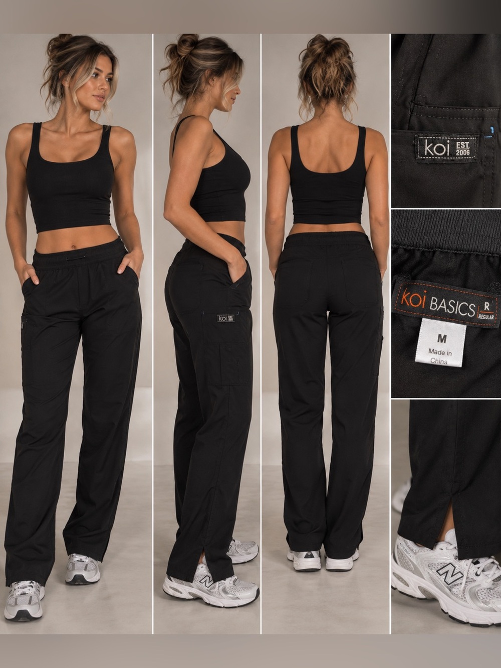 koi Black Straight Leg Scrub Pants